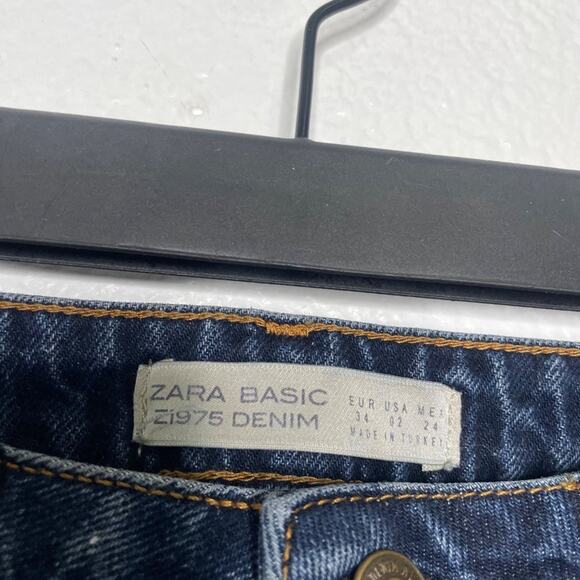 Zara Basic Womens Jeans Size 2 Dark Wash Denim Blue Skinny Leg Mid Rise - Picture 3 of 14